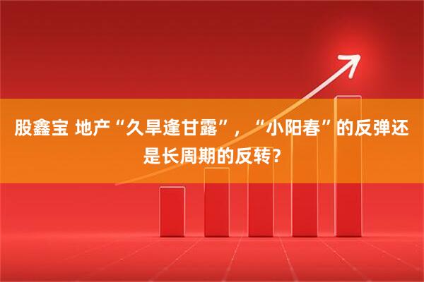股鑫宝 地产“久旱逢甘露”，“小阳春”的反弹还是长周期的反转？